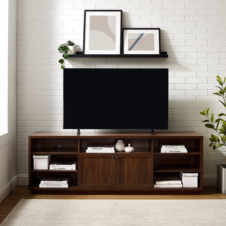 Walker Edison - Transitional Open and Closed-Storage Media Console for TVs up to 75” - Dark Walnut_10