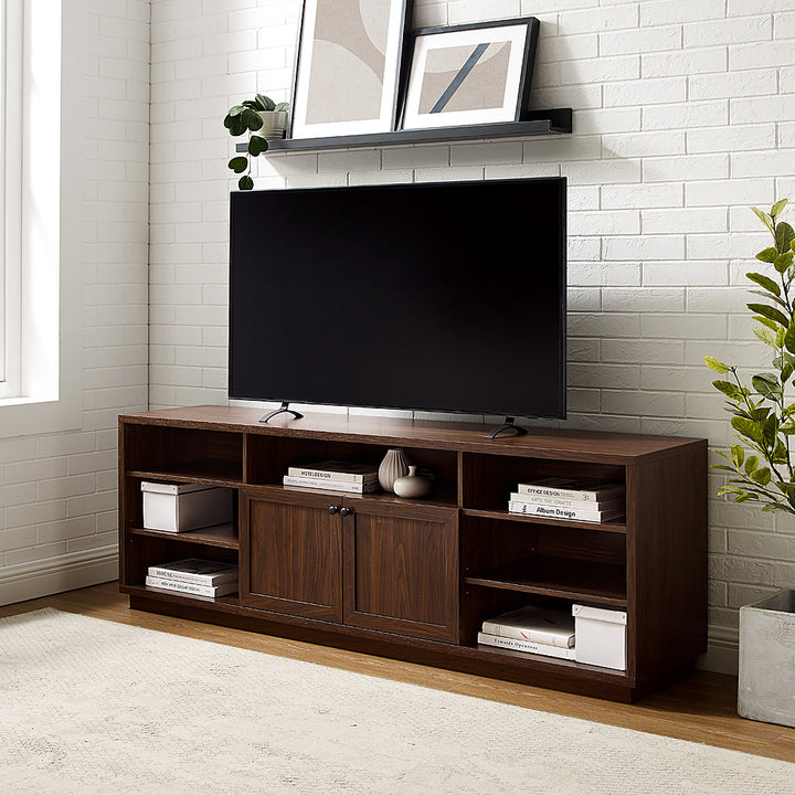 Walker Edison - Transitional Open and Closed-Storage Media Console for TVs up to 75” - Dark Walnut_9