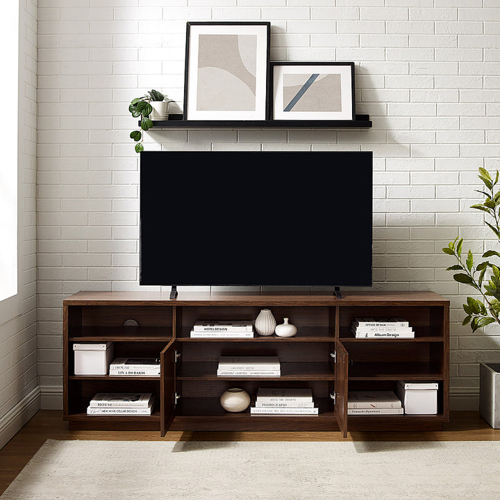 Walker Edison - Transitional Open and Closed-Storage Media Console for TVs up to 75” - Dark Walnut_8