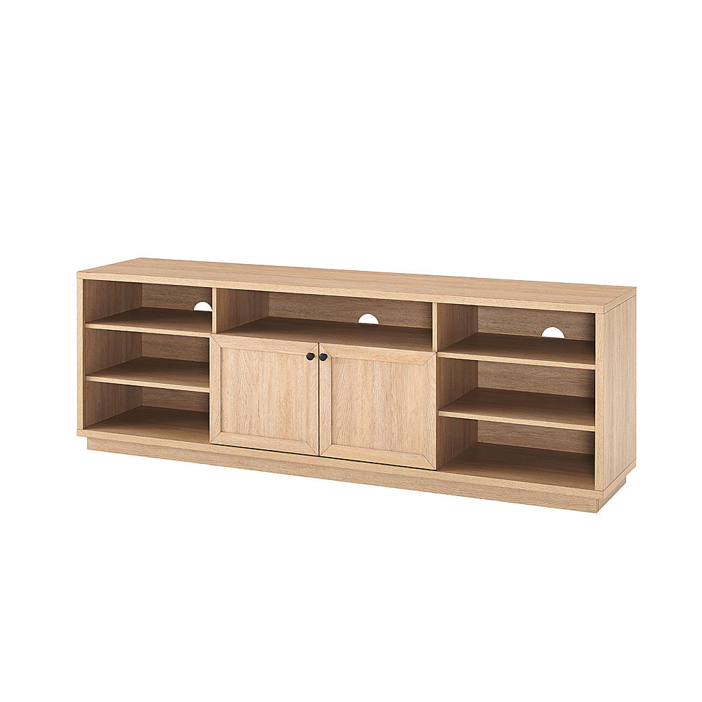 Walker Edison - Transitional Open and Closed-Storage Media Console for TVs up to 75” - Coastal Oak_1