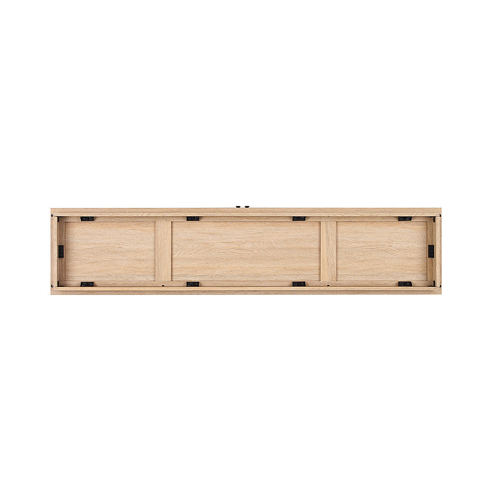 Walker Edison - Transitional Open and Closed-Storage Media Console for TVs up to 75” - Coastal Oak_8