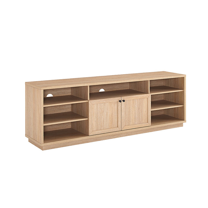 Walker Edison - Transitional Open and Closed-Storage Media Console for TVs up to 75” - Coastal Oak_2