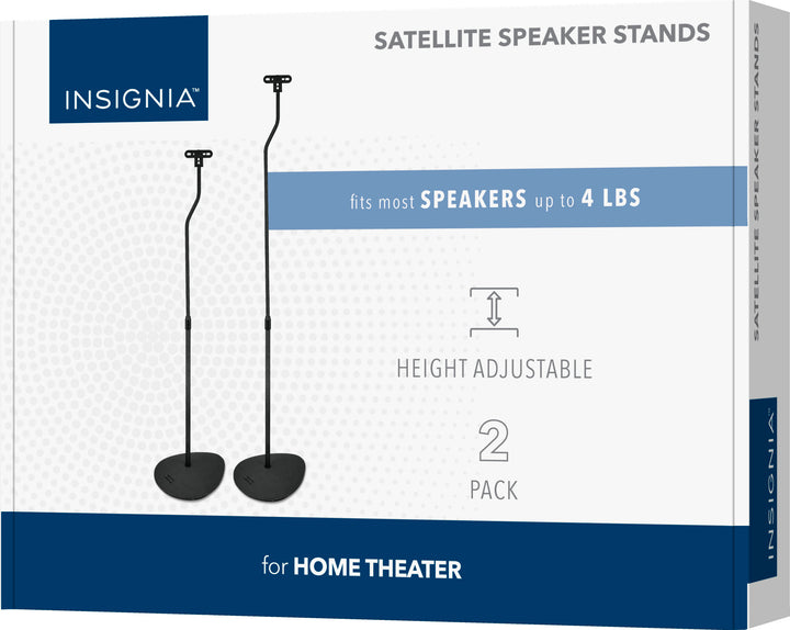 Insignia™ - 28 – 38" Adjustable Height Speaker Stands for Satellite Speakers - Black_9