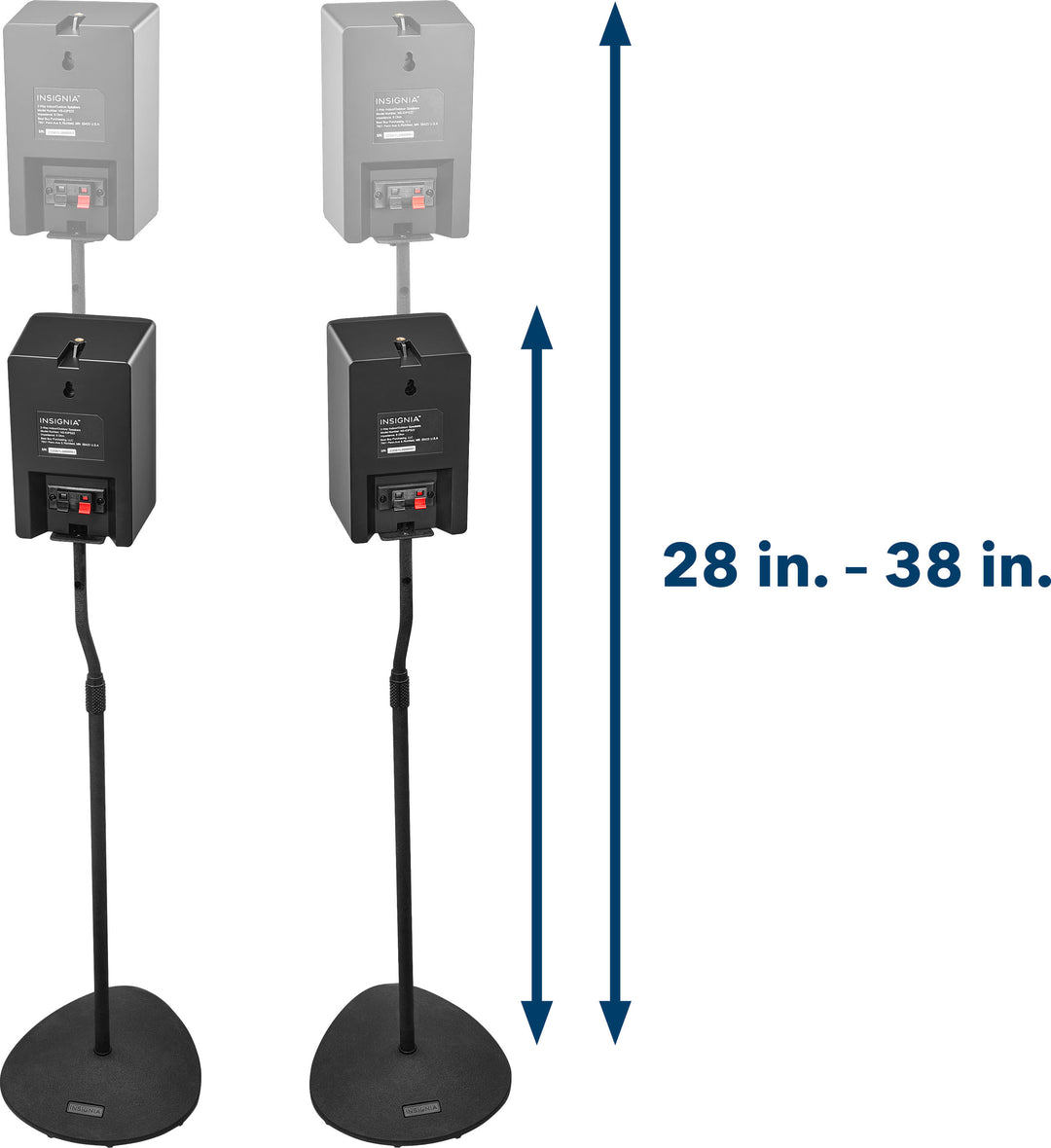 Insignia™ - 28 – 38" Adjustable Height Speaker Stands for Satellite Speakers - Black_4