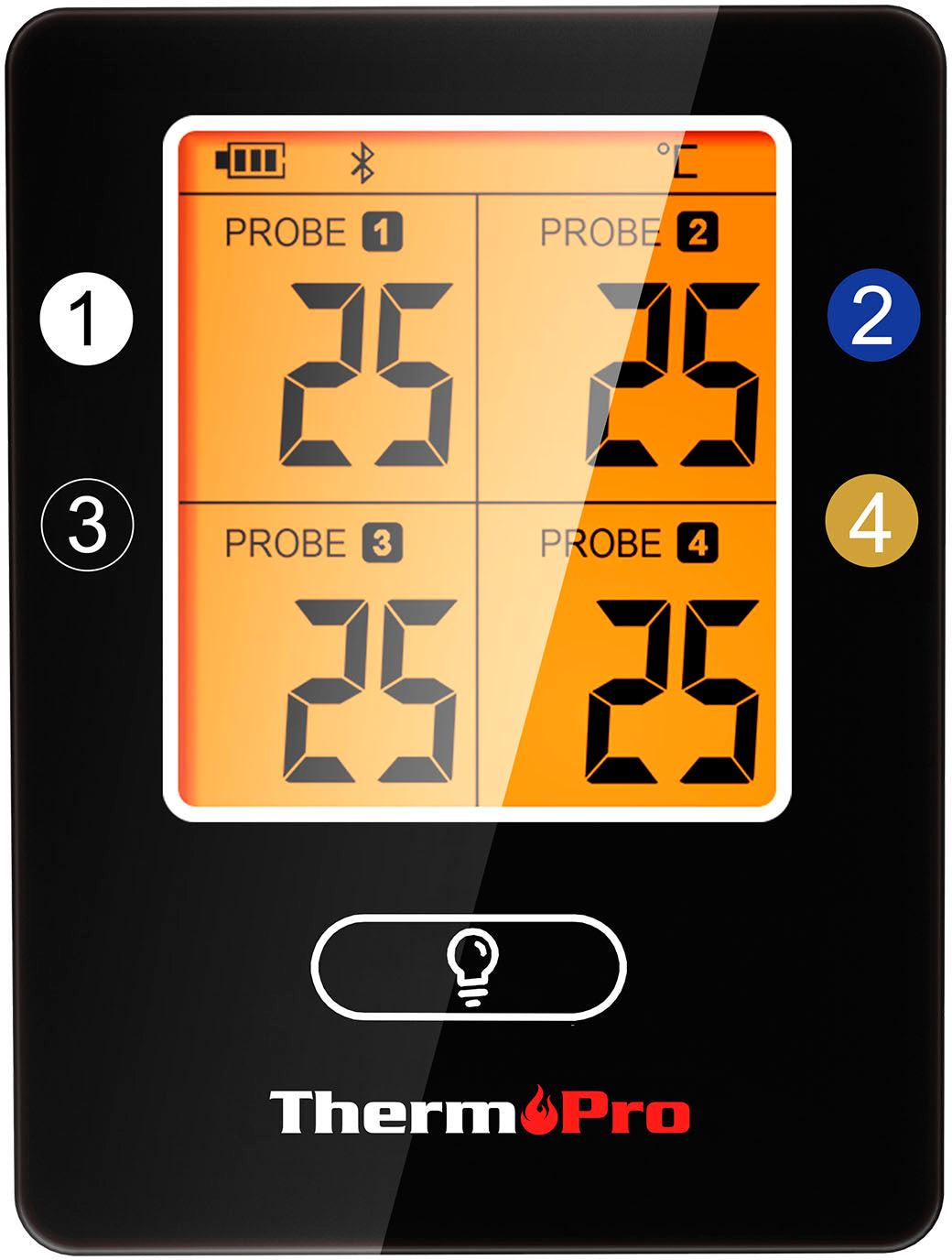ThermoPro - Bluetooth 4 Probes Wireless Food Thermometer - Black/Red_4