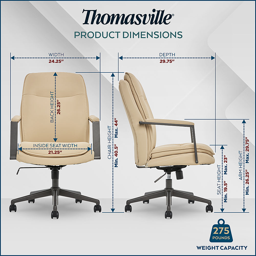 Thomasville - Upton Bonded Leather Office Chair - Cream_2