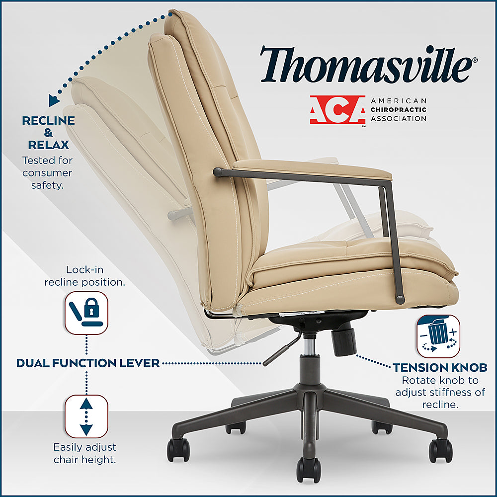Thomasville - Upton Bonded Leather Office Chair - Cream_6