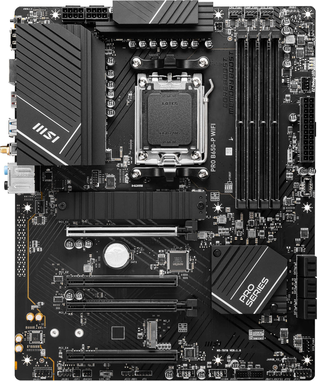 MSI - PRO B650-P WIFI (Socket LGA 1718) USB 3.2 AMD Motherboard - Black_1