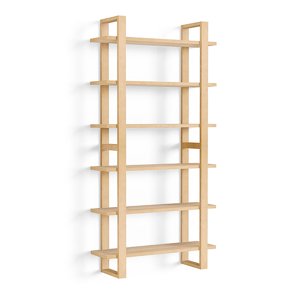 Burrow - Index Hardwood 6-Shelf Bookshelf - Oak_0