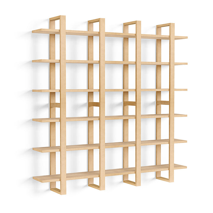 Burrow - Index Hardwood 18-Shelf Bookshelf - Oak_0