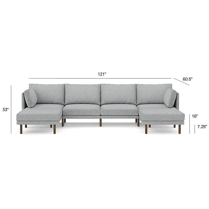 Burrow - Modern Field 4-Seat Sofa with Double Attachable Ottoman - Carbon_2