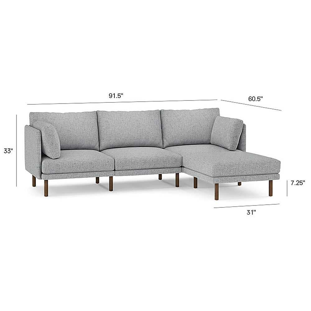 Burrow - Modern Field 3-Seat Sofa with Attachable Ottoman - Oatmeal_2