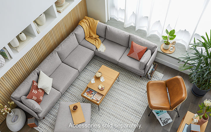 Burrow - Modern Field 2-Seat Sofa with Attachable Ottoman - Fog_5