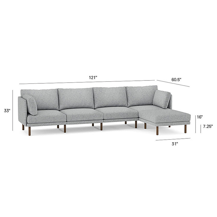 Burrow - Modern Field 4-Seat Sofa with Attachable Ottoman - Oatmeal_2
