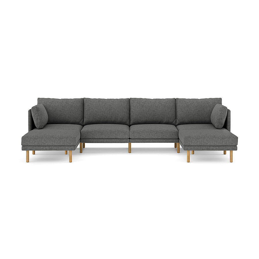 Burrow - Modern Field 4-Seat Sofa with Double Attachable Ottoman - Carbon_0