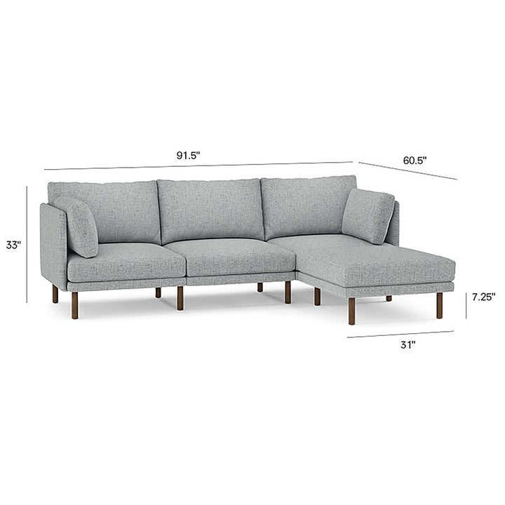 Burrow - Modern Field 3-Seat Sofa with Attachable Ottoman - Fog_2