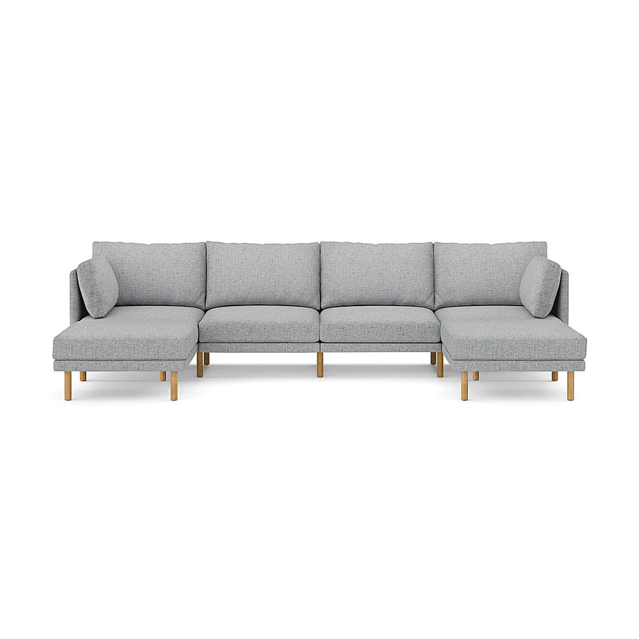 Burrow - Modern Field 4-Seat Sofa with Double Attachable Ottoman - Fog_0
