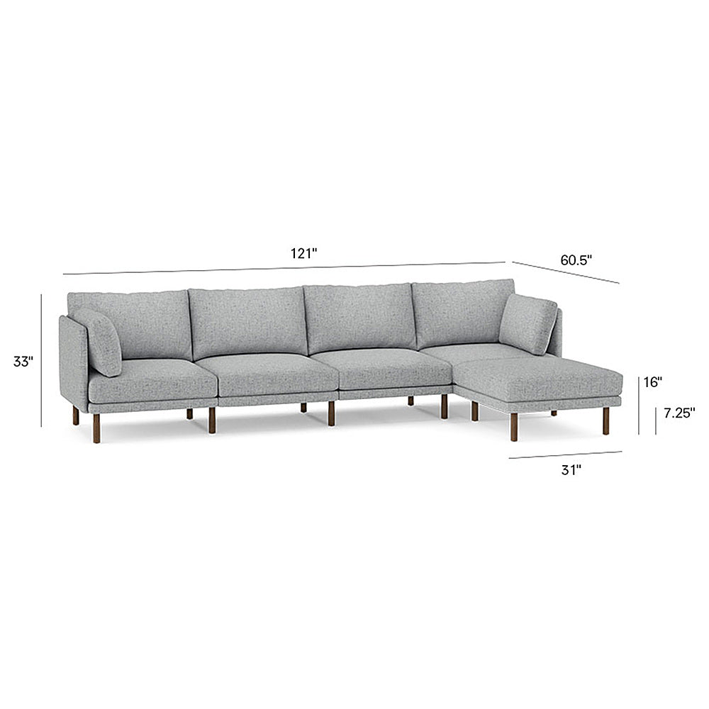 Burrow - Modern Field 4-Seat Sofa with Attachable Ottoman - Fog_2