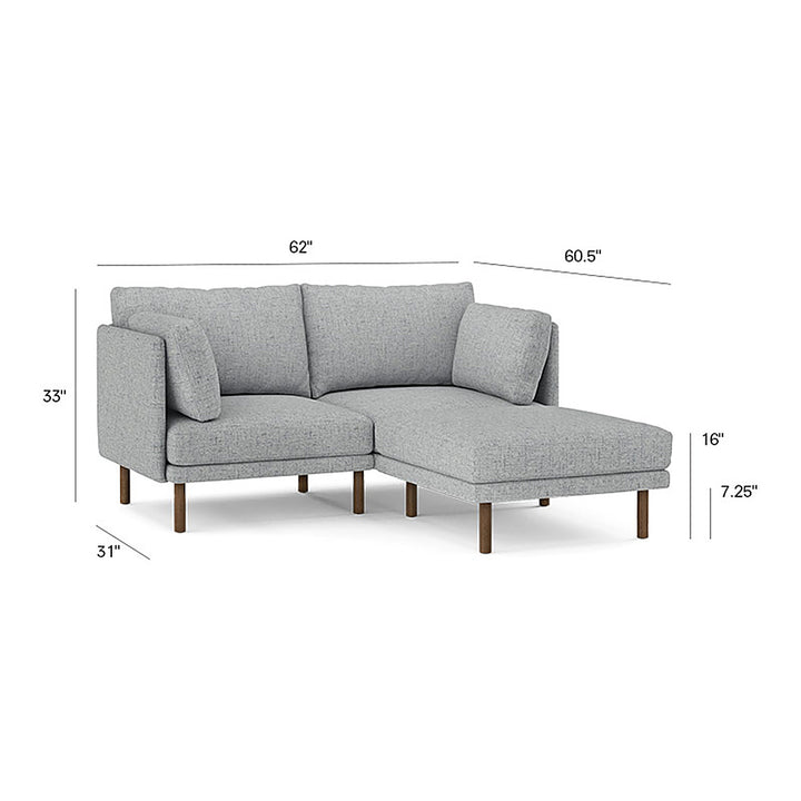 Burrow - Modern Field 2-Seat Sofa with Attachable Ottoman - Fog_2