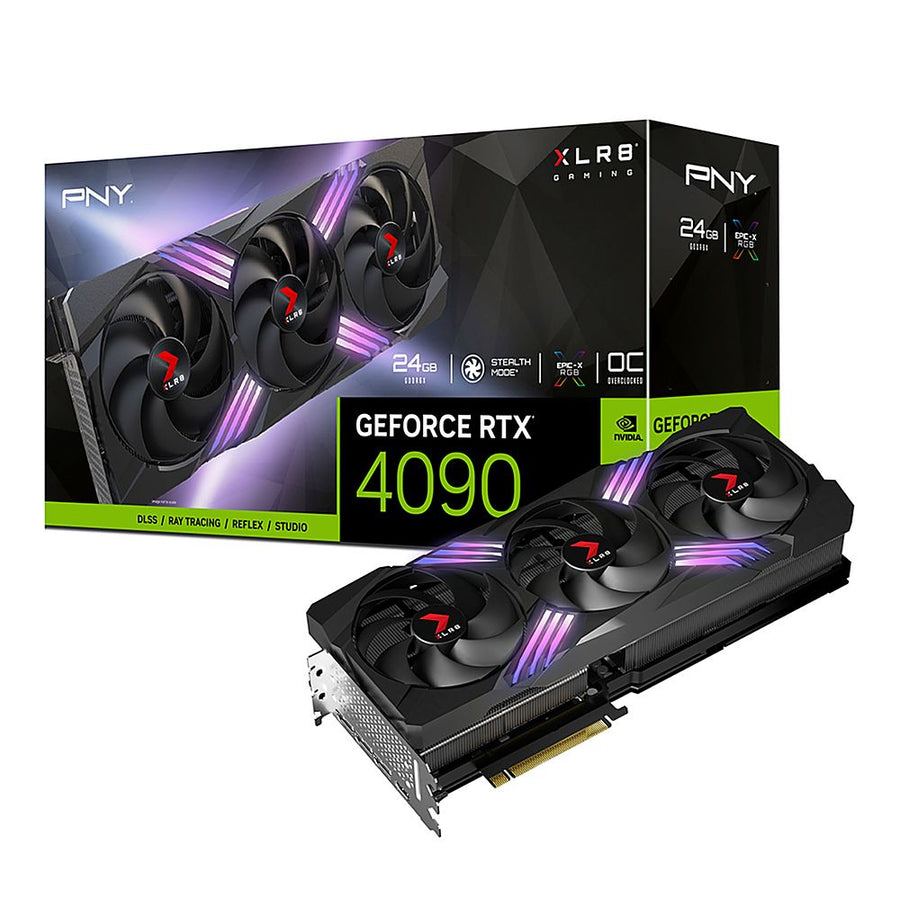 PNY - NVIDIA GeForce RTX 4090 24GB GDDR6X PCI Express 4.0 Graphics Card with Triple Fan - Black_0