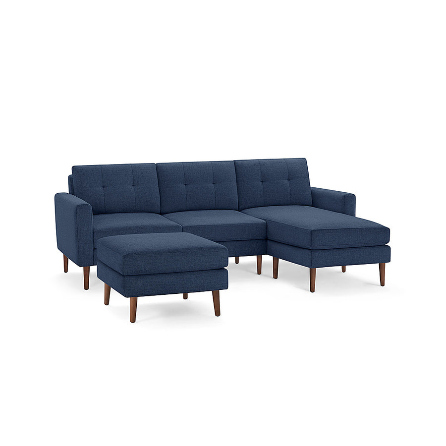 Burrow - Mid-Century Nomad Sofa Sectional with Ottoman - Navy Blue_0