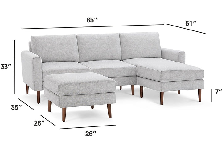 Burrow - Mid-Century Nomad Sofa Sectional with Ottoman - Navy Blue_4