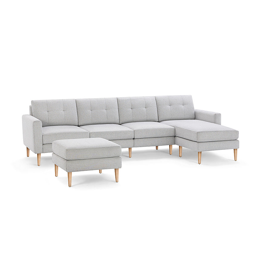 Burrow - Mid-Century Nomad King Sectional with Ottoman - Crushed Gravel_0