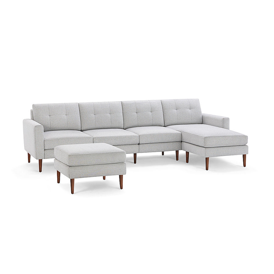 Burrow - Mid-Century Nomad King Sectional with Ottoman - Crushed Gravel_0