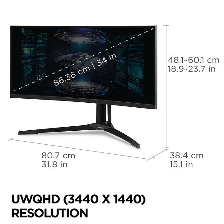 ViewSonic - ELITE  XG341C-2K 34" LCD UWQHD FreeSync Gaming Monitor - Black_6