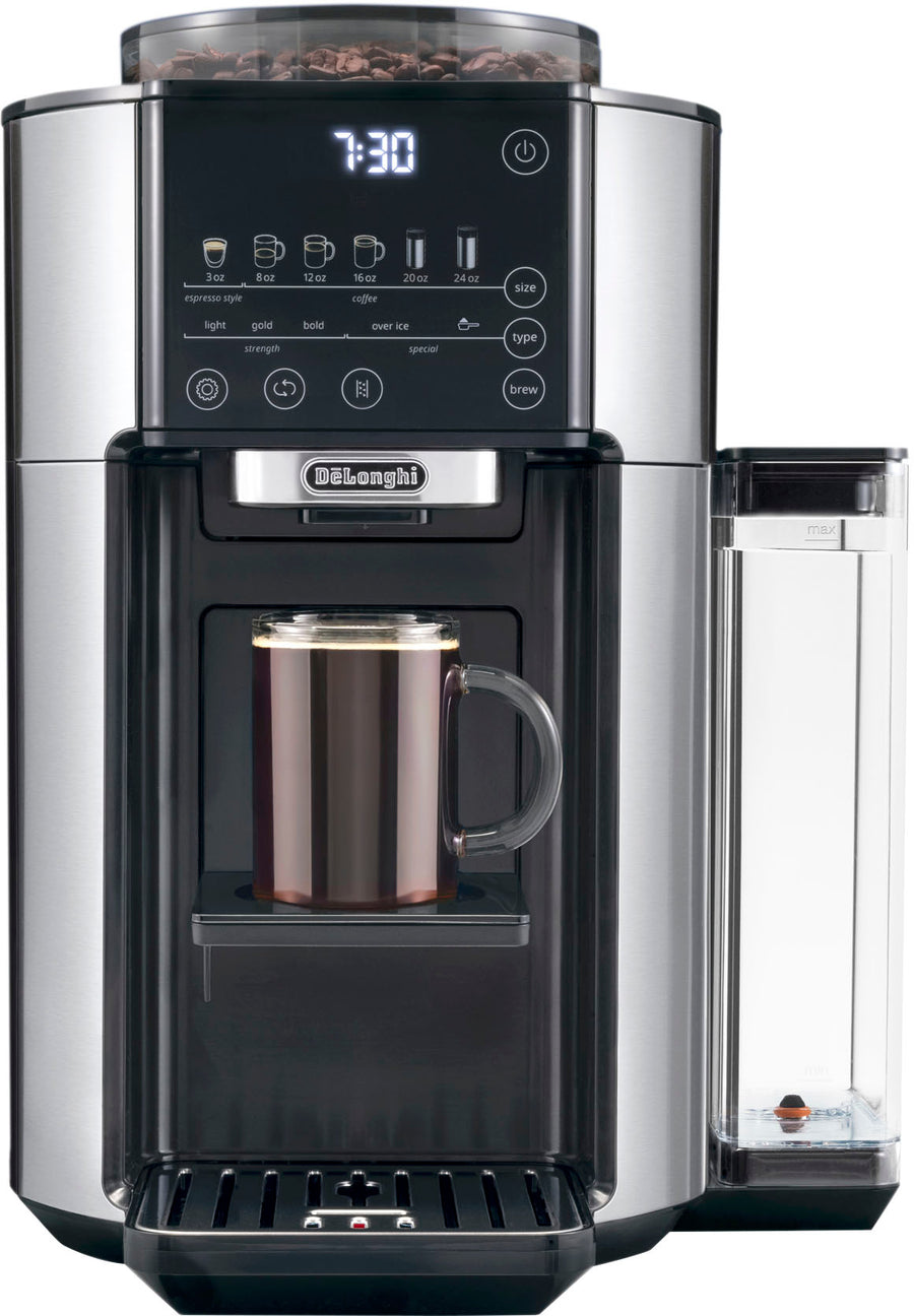 De'Longhi TrueBrew Automatic Single Serve, 8 oz to 24 oz Coffee Maker with Bean Extract Technology - Stainless_0