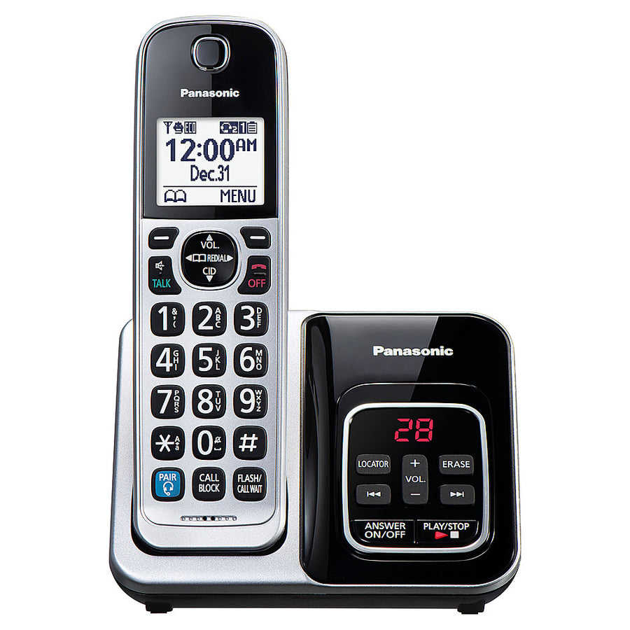 Panasonic - KX-TGD890S DECT 6.0 Expandable Cordless Phone System with Bluetooth Pairing for Wireless Headphones - Silver_0