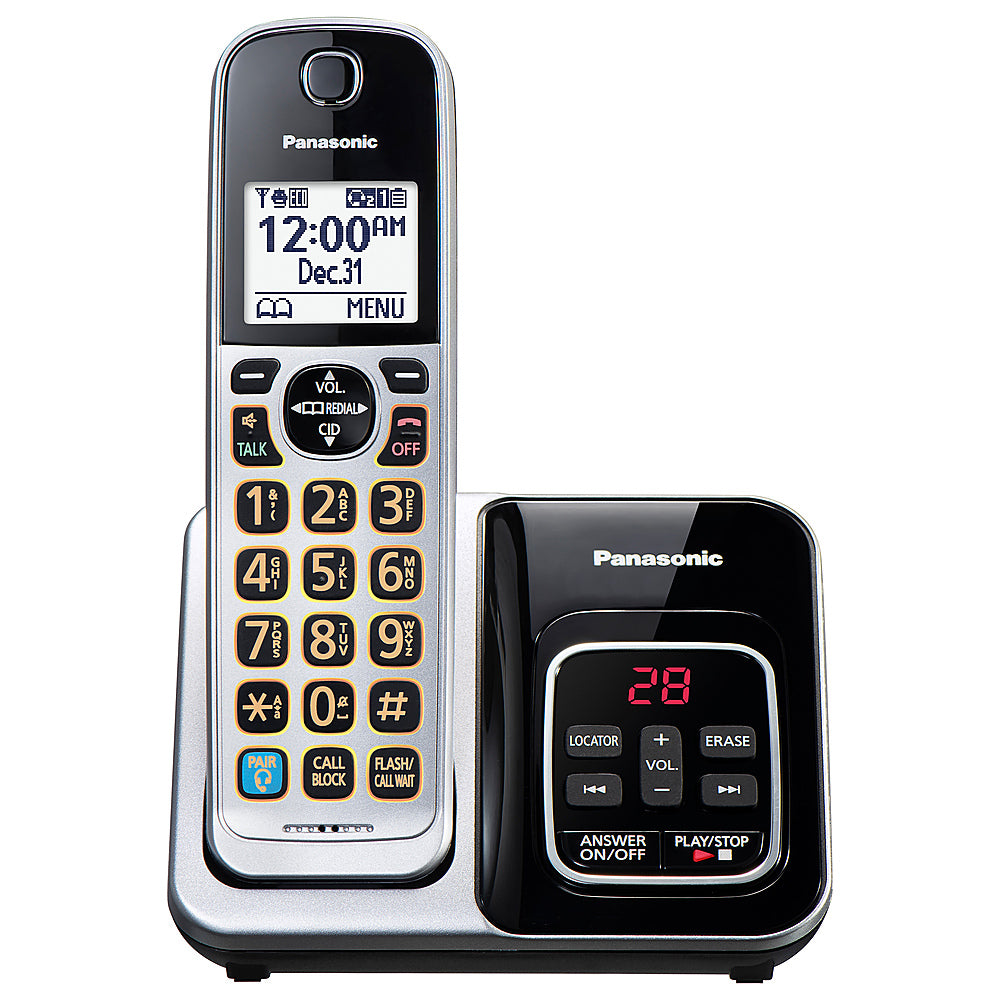 Panasonic - KX-TGD890S DECT 6.0 Expandable Cordless Phone System with Bluetooth Pairing for Wireless Headphones - Silver_1