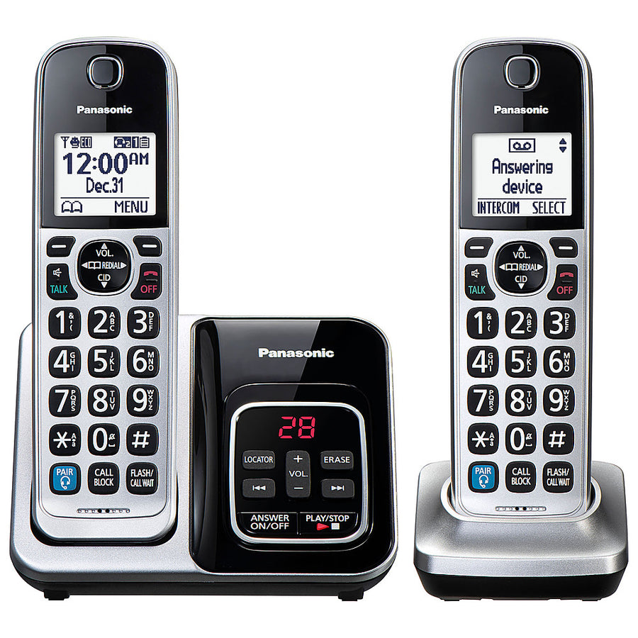 Panasonic - KX-TGD892S DECT 6.0 Expandable Cordless Phone System with Bluetooth Pairing for Wireless Headphones - Silver_0