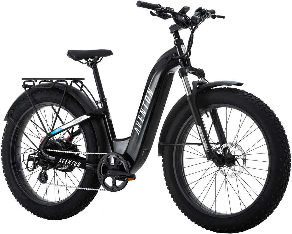 Aventon - Aventure.2 Step-Through Ebike w/ 60 mile Max Operating Range and 28 MPH Max Speed - Large - Midnight_1