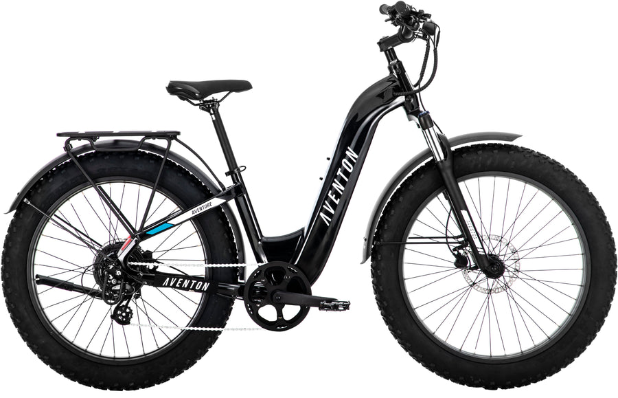 Aventon - Aventure.2 Step-Through Ebike w/ 60 mile Max Operating Range and 28 MPH Max Speed - Large - Midnight_0