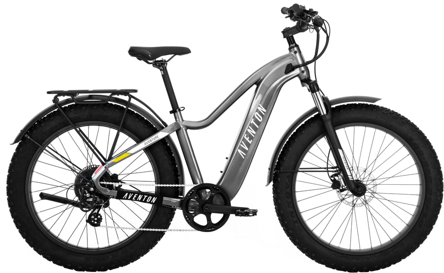 Aventon - Aventure.2 Step-Over Ebike w/ up to 60 mile Max Operating Range and 28 MPH Max Speed - Large - Slate_0