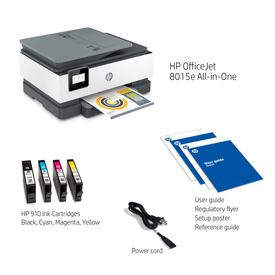 HP - OfficeJet 8015e Wireless All-In-One Inkjet Printer with 6 months of Instant Ink Included with HP+ - White_4