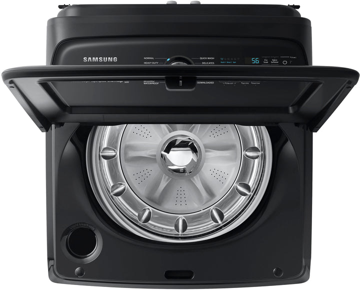 Samsung - 5.1 cu. ft. Smart Top Load Washer with ActiveWave Agitator and Super Speed Wash - Brushed Black_2