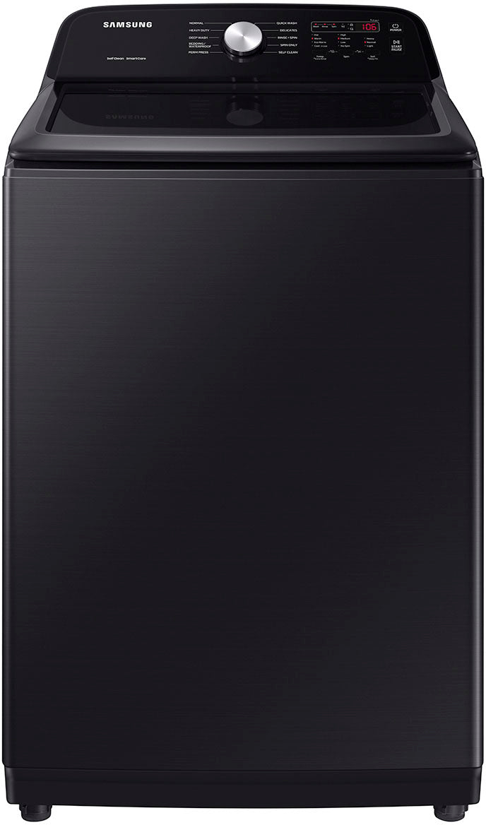 Samsung - 5.0 cu. ft. Large Capacity Top Load Washer with Deep Fill and EZ Access Tub - Brushed Black_0