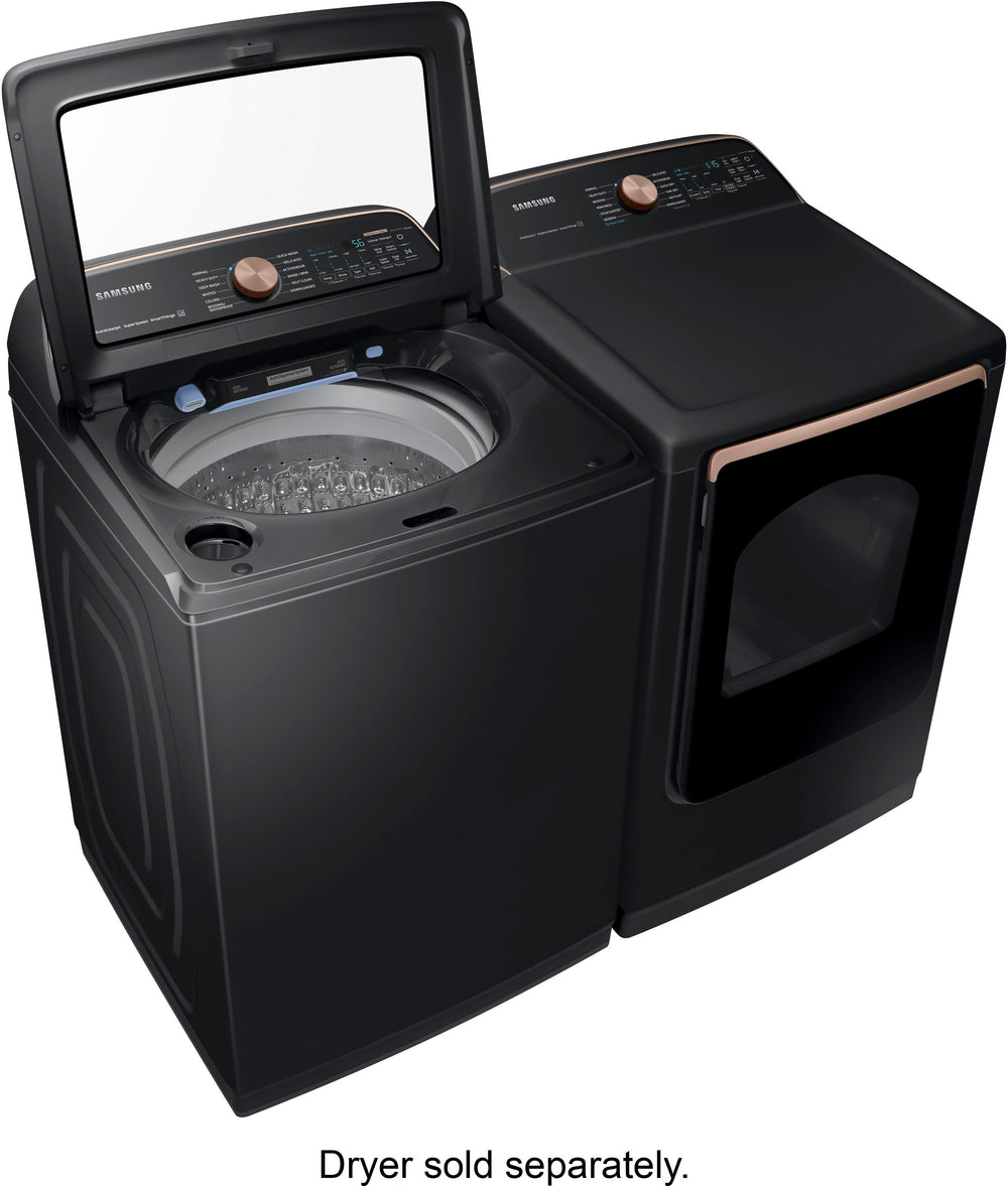 Samsung - 5.5 cu. ft. Extra-Large Capacity Smart Top Load Washer with Auto Dispense System - Brushed Black_1
