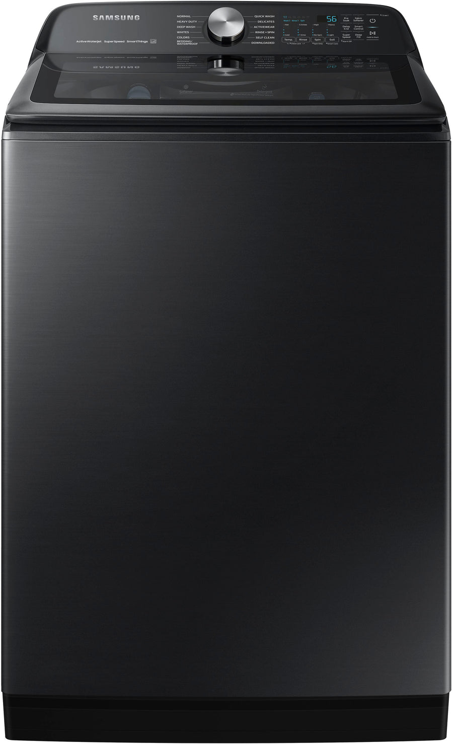 Samsung - 5.2 cu. ft. Large Capacity Smart Top Load Washer with Super Speed Wash - Brushed Black_0