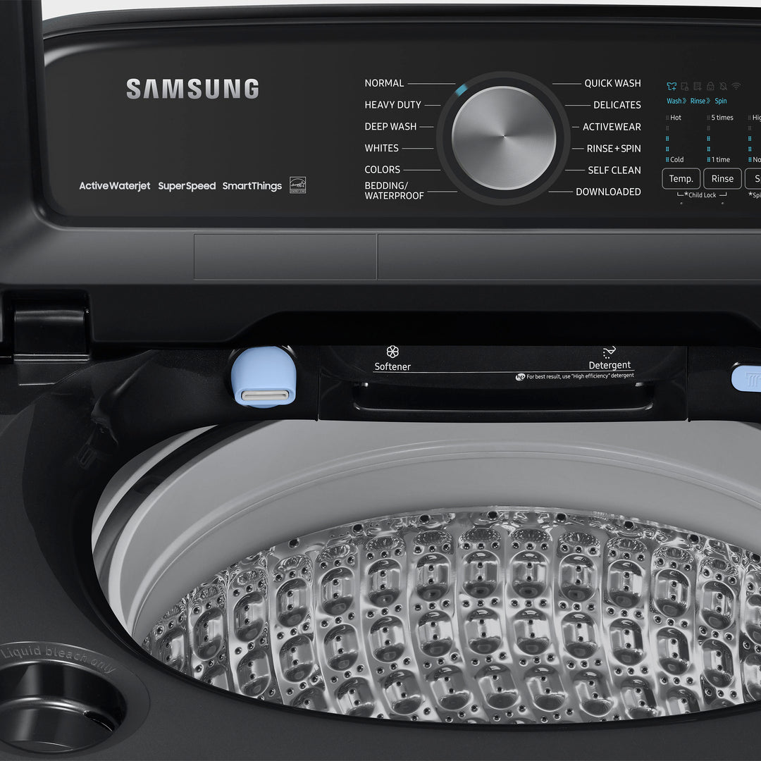 Samsung - 5.2 cu. ft. Large Capacity Smart Top Load Washer with Super Speed Wash - Brushed Black_10