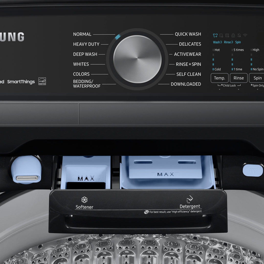 Samsung - 5.2 cu. ft. Large Capacity Smart Top Load Washer with Super Speed Wash - Brushed Black_3