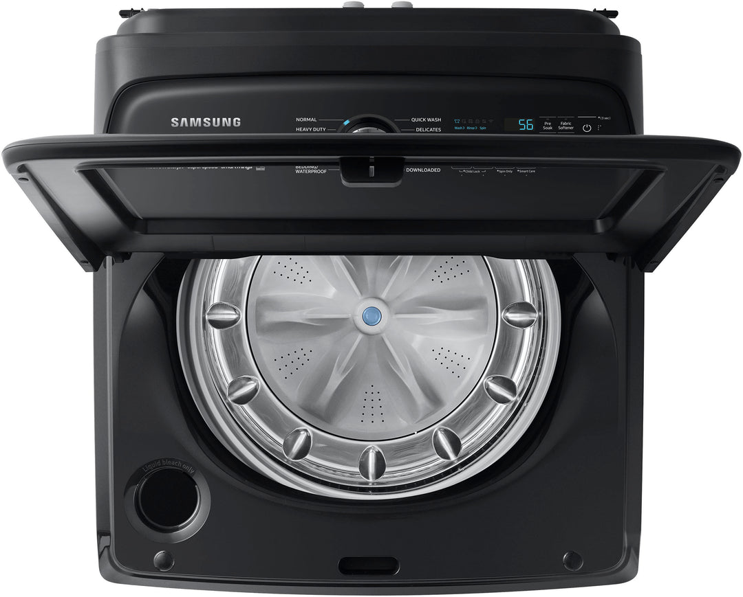 Samsung - 5.2 cu. ft. Large Capacity Smart Top Load Washer with Super Speed Wash - Brushed Black_2