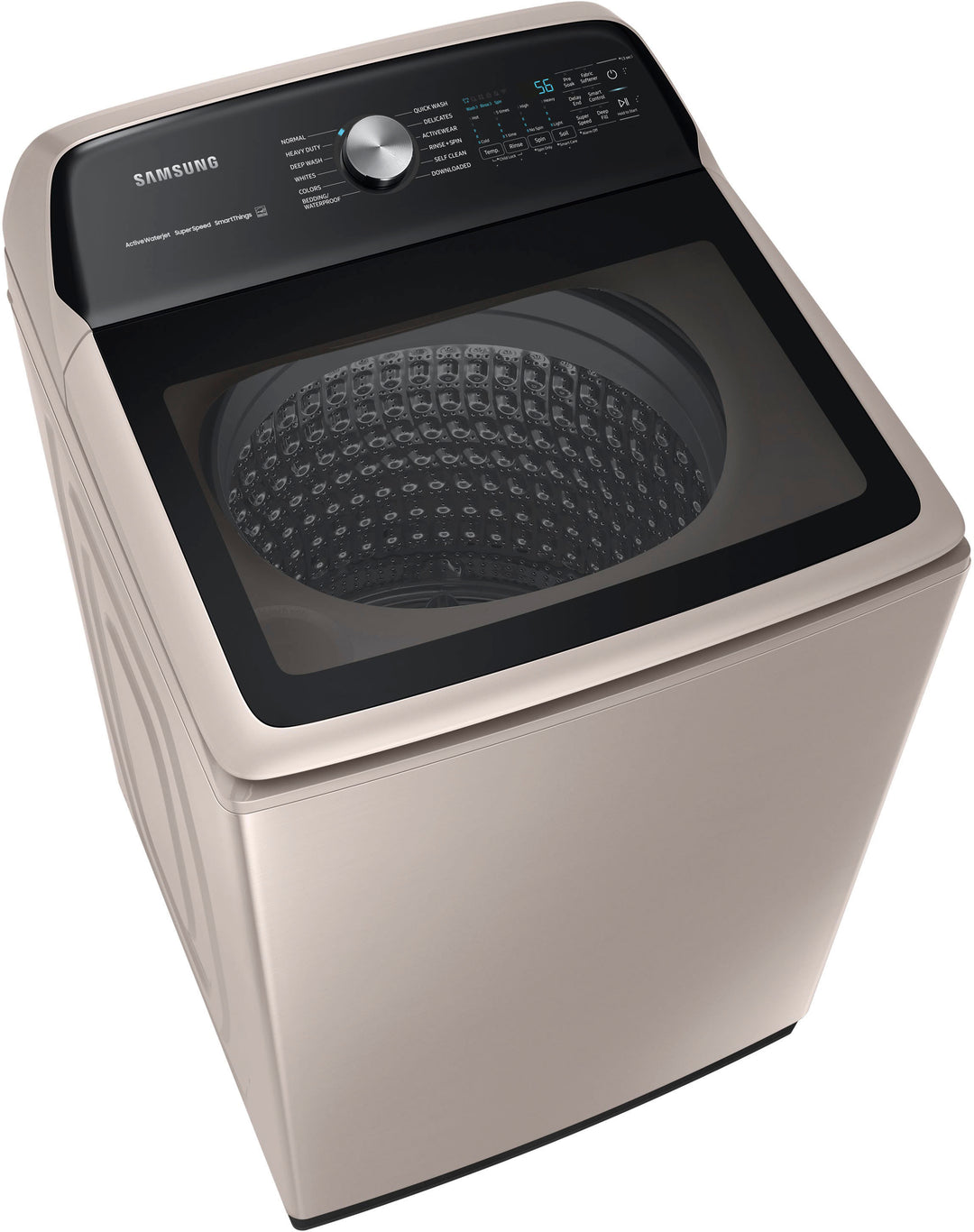Samsung - 5.2 cu. ft. Large Capacity Smart Top Load Washer with Super Speed Wash - Champagne_5