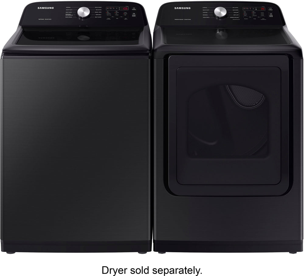 Samsung - 4.9 cu. ft. Large Capacity Top Load Washer with ActiveWave Agitator and Deep Fill - Brushed Black_1