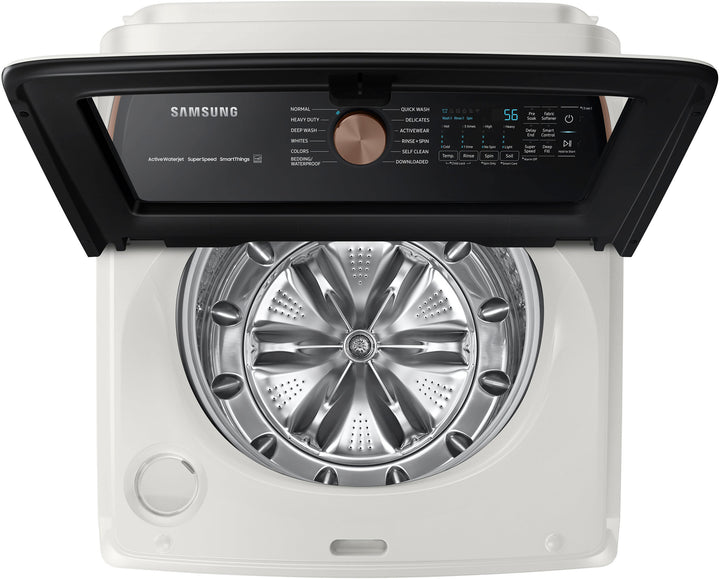 Samsung - 5.5 cu. ft. Extra-Large Capacity Smart Top Load Washer with Super Speed Wash - Ivory_2
