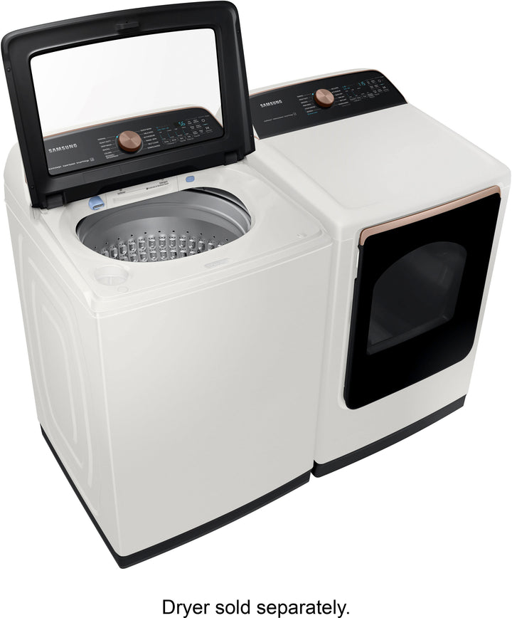 Samsung - 5.5 cu. ft. Extra-Large Capacity Smart Top Load Washer with Super Speed Wash - Ivory_1
