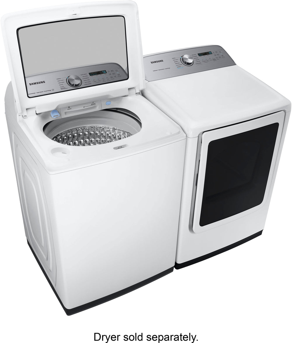 Samsung - 5.2 cu. ft. Large Capacity Smart Top Load Washer with Super Speed Wash - White_1