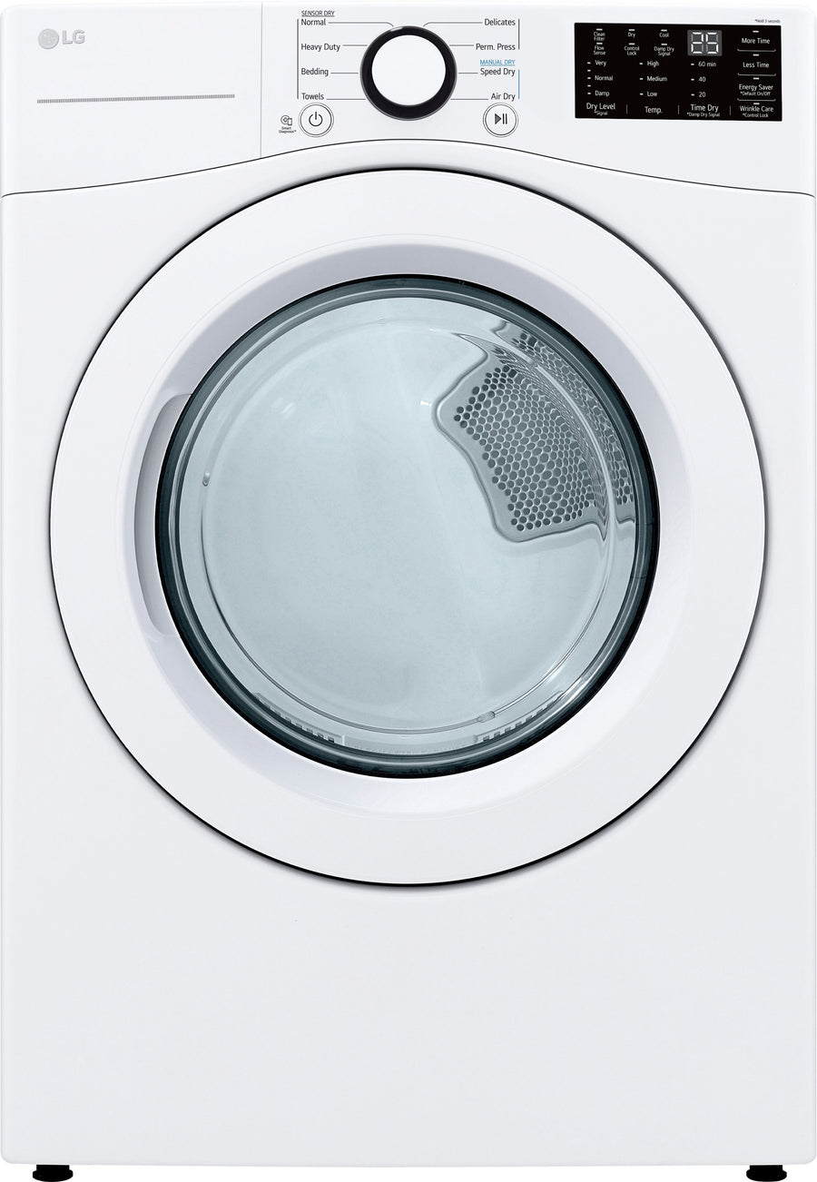 LG - 7.4 Cu. Ft. Smart Electric Dryer with Wrinkle Care - White_0